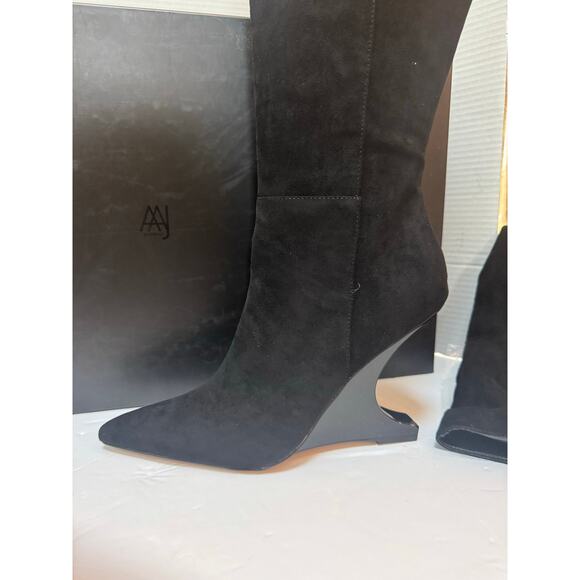 Luna Heel Knee-High Boots with Streamlined Silhouette By AAJ by Aminah. NWB. 10M - Picture 11 of 12